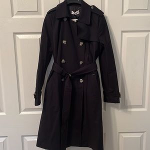 Mango black twill trench coat USA size small new with tags (European medium)